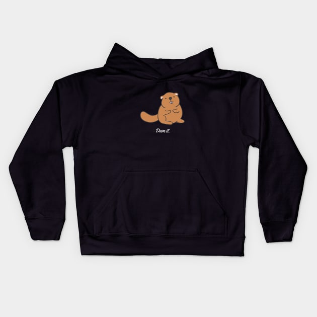 beaver dam it white Kids Hoodie by Typography Dose